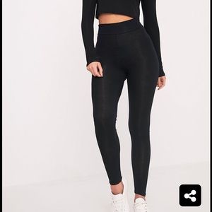 PLT black high waisted jersey leggings